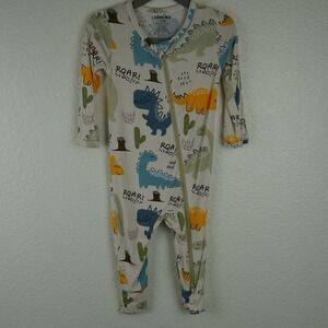 Lucky Elk Kids 9-12M Dinosaur Roar Bamboo Fiber One Piece Footie Pajamas‎
